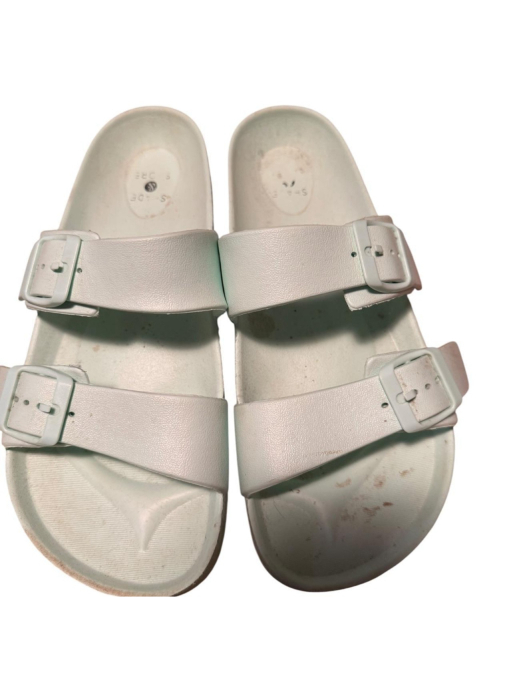Sand & Shore Size 7 Double Buckle Slide Sandals